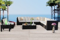 Gartenmöbel Bermuda Rattan Lounge schwarz