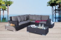 Gartenmöbel Rattan Lounge Sofa Manhattan braun