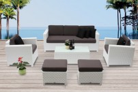 Gartenmöbel Rattan Lounge Luxury Deluxe 3er schwarz