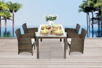 Montreal Dining Set 180, mixed brown