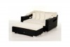 Capri Chair Rattan Sunbed in Black with Beige Seat Cushion Covers