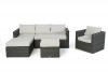 Bombay Rattan Lounge, inverted, mixed grey with beige cushion cover set.