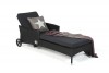 Fluted Bombay Sunlounger with Black Seat Cushion Cover