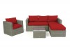 Red cushion cover set for the Bombay Lounge grey round