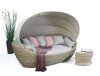 Happy natural Rattan Sunbed with Side Stool