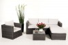 Bombay Rattan Lounge, mixed grey with beige cushion cover set