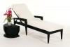 Cairns Rattan Sunlounger in Black with Side Stool