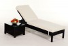 Iduna Rattan Sunlounger in Black with Side Table