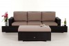 Sandoy Rattan Lounge, brown with upholstered bench
