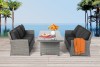 Mississippi Rattan Dining Lounge, mixed grey