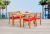 Santiago Dining Set, with red cushion cover set