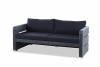 Kennedy Rattan Lounge, black sofa