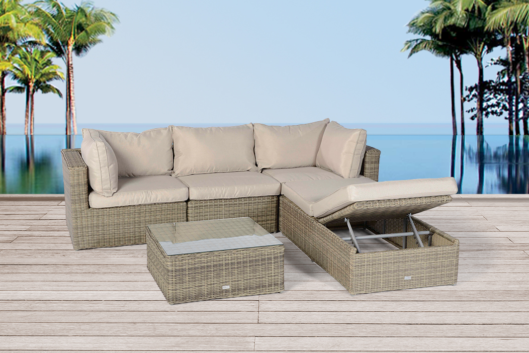 Ibiza Rattan Lounge natural round